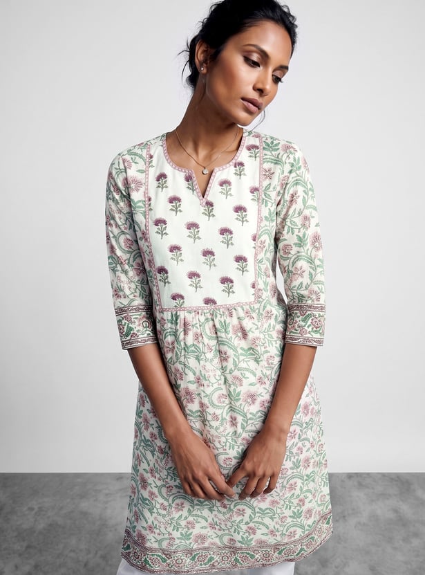 MELANGE Floral Print Straight Kurta
