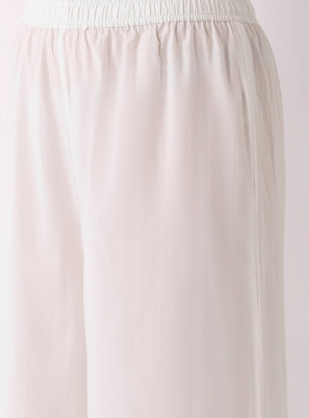 BIBA Schiffli Flared Palazzos