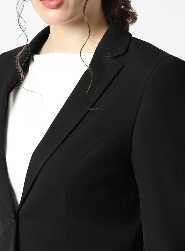 VAN HEUSEN Solid Single-breasted Blazer