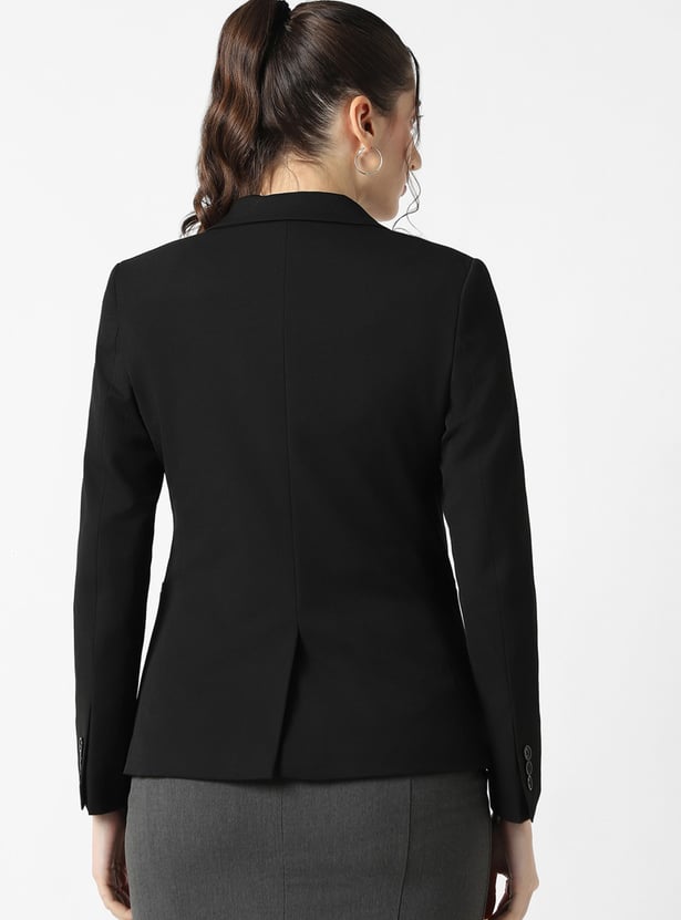VAN HEUSEN Solid Single-breasted Blazer