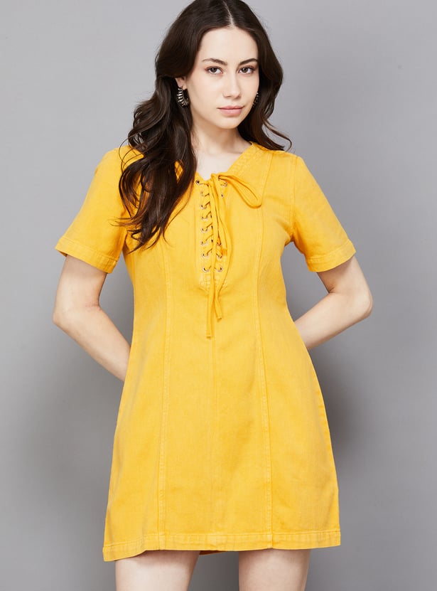 ONLY Lace-Up Detail Mini Dress