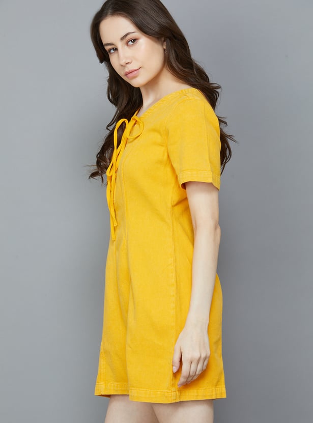 ONLY Lace-Up Detail Mini Dress