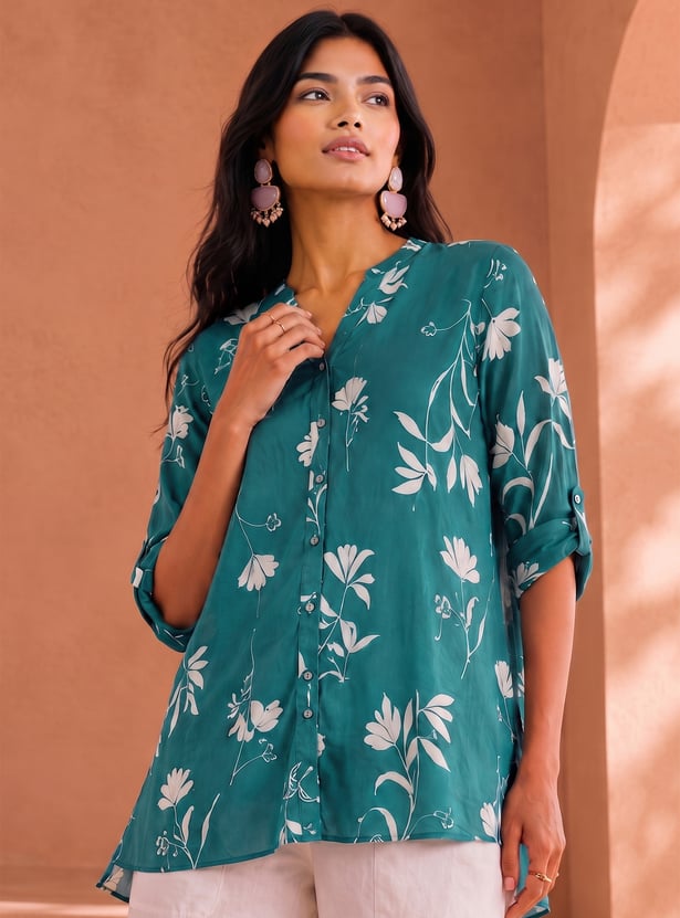 MELANGE Floral Print Straight Kurti