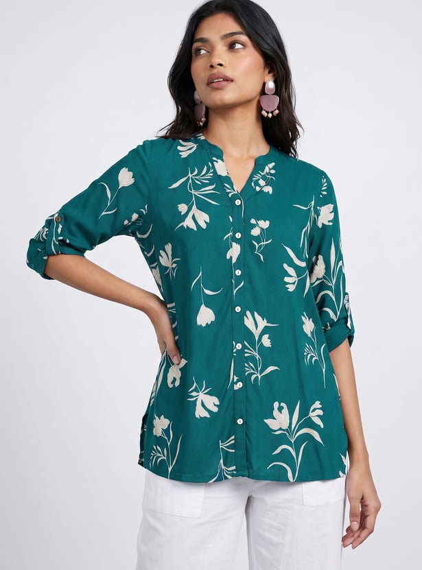 MELANGE Floral Print Straight Kurti