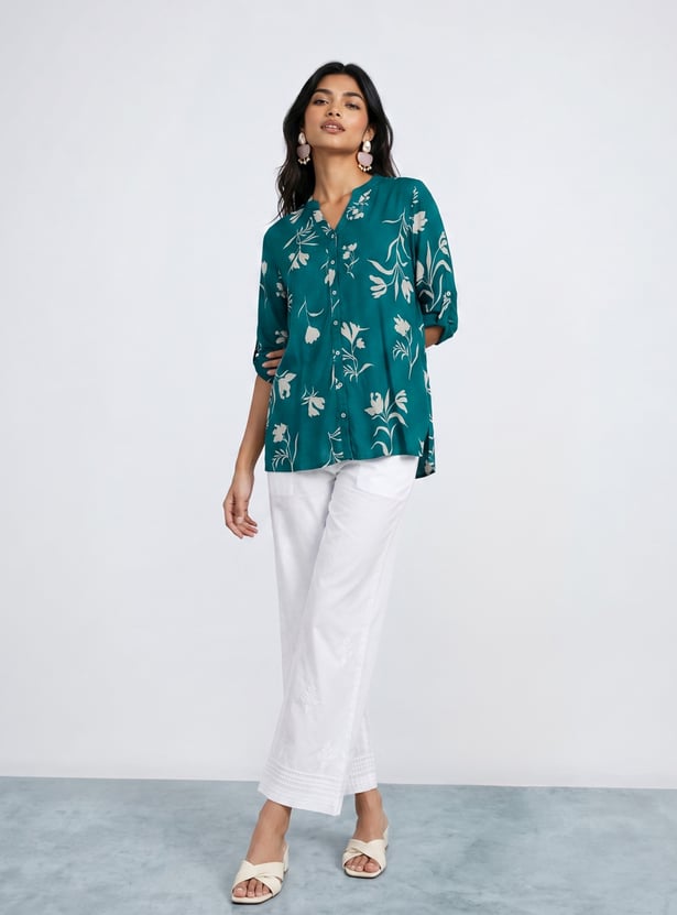 MELANGE Floral Print Straight Kurti