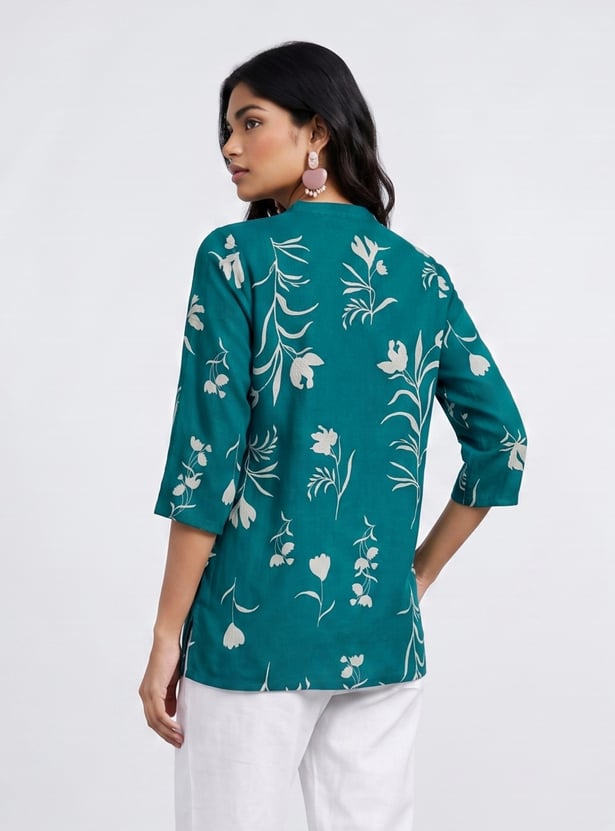 MELANGE Floral Print Straight Kurti
