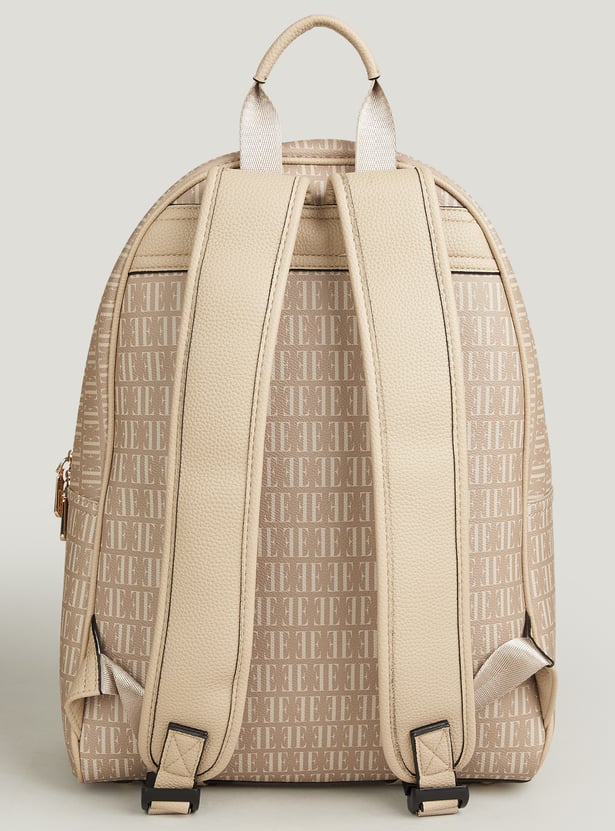 ELLE Merci Monogram Print Laptop Backpack