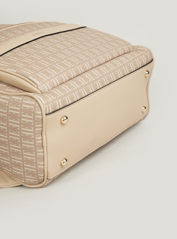 ELLE Merci Monogram Print Laptop Backpack
