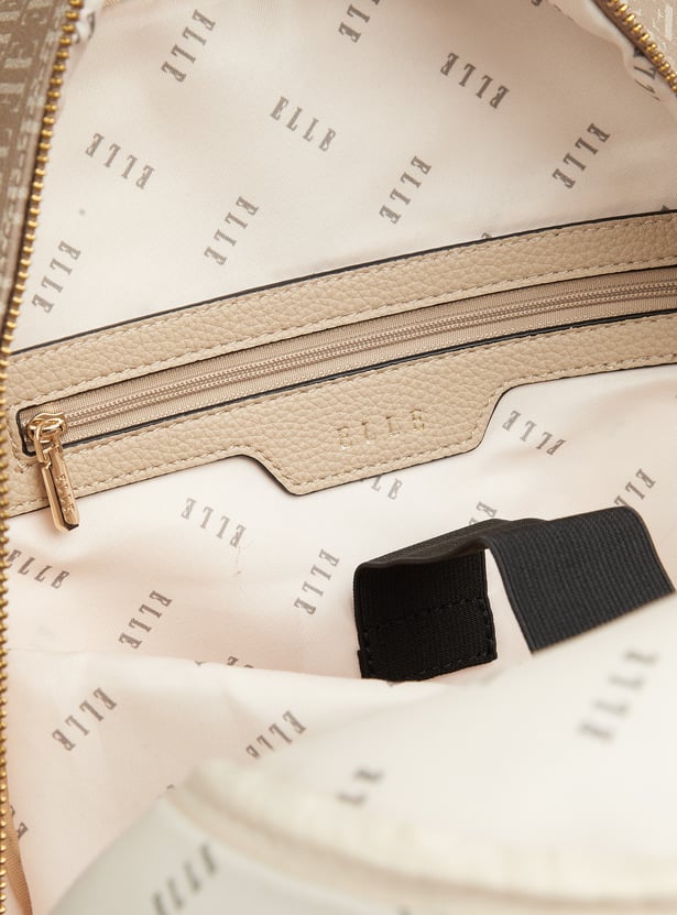 ELLE Merci Monogram Print Laptop Backpack