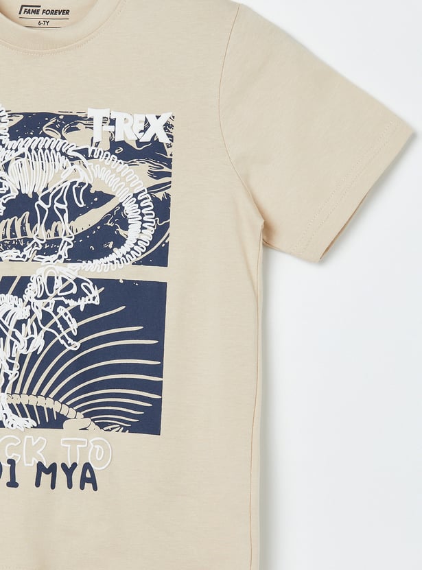 FAME FOREVER Boys Dinosaur Graphic Print T-shirt