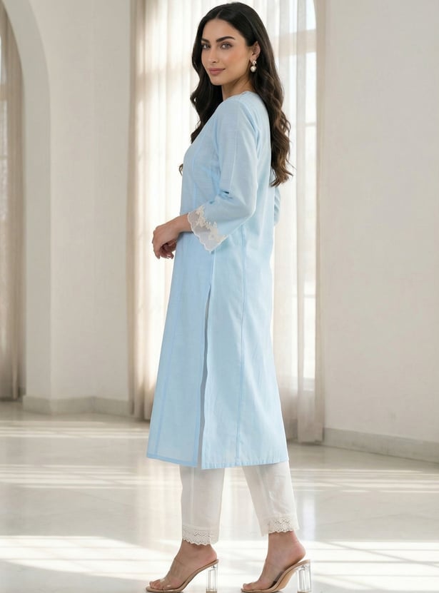 W Embroidered Straight Kurta