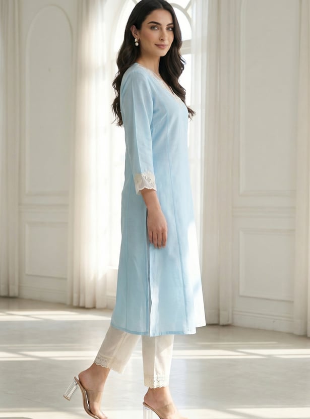W Embroidered Straight Kurta