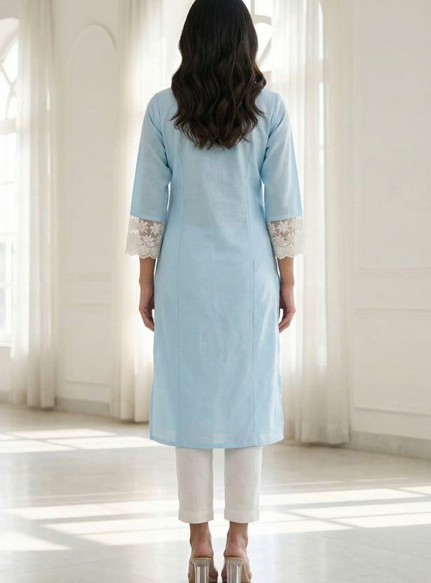 W Embroidered Straight Kurta