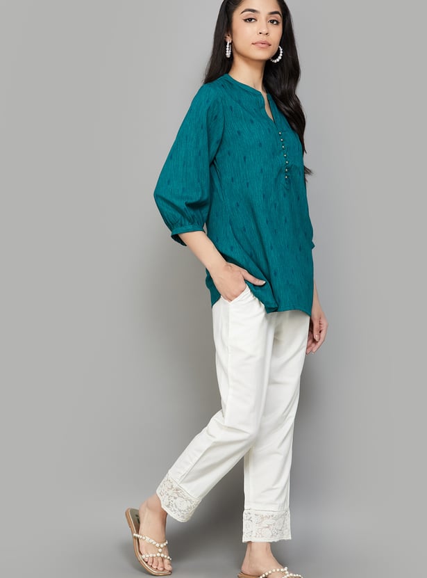 W Embroidered Straight Pants