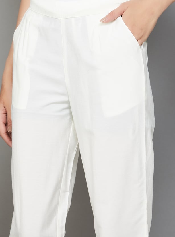 W Embroidered Straight Pants
