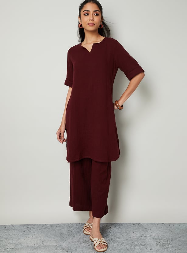 MELANGE Solid Kurta Set