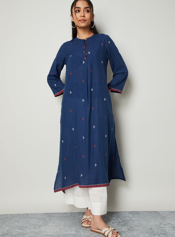 MELANGE Geometric Print Straight Kurta