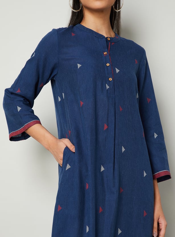 MELANGE Geometric Print Straight Kurta