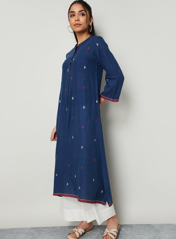 MELANGE Geometric Print Straight Kurta