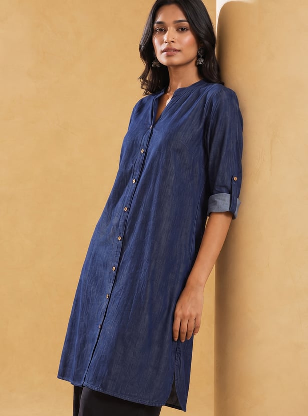 MELANGE Solid Straight Kurta