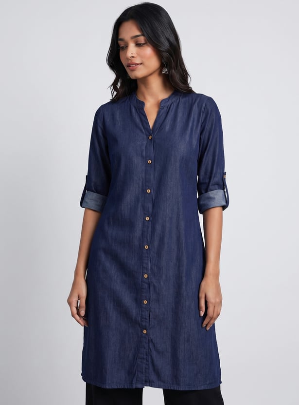 MELANGE Solid Straight Kurta