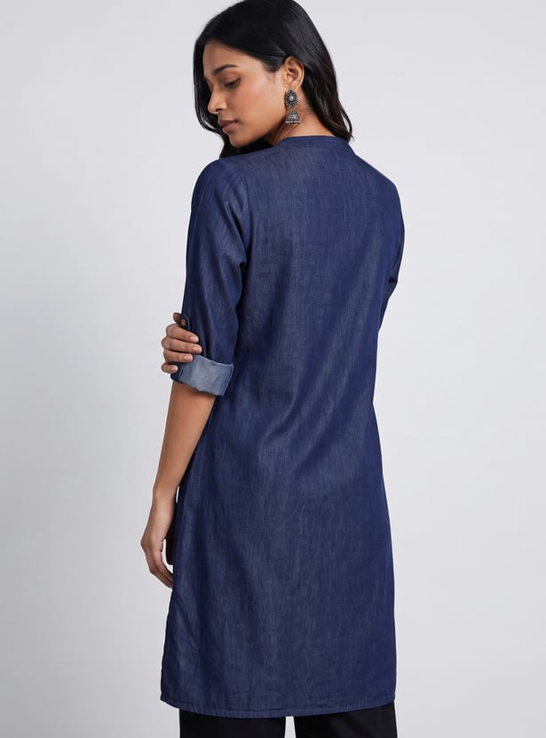 MELANGE Solid Straight Kurta