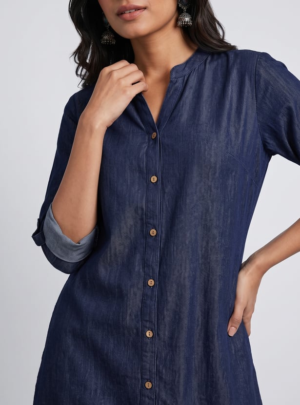 MELANGE Solid Straight Kurta