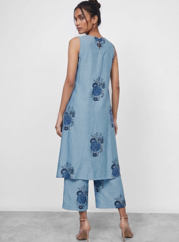 MELANGE Floral Print A-line Kurta Set