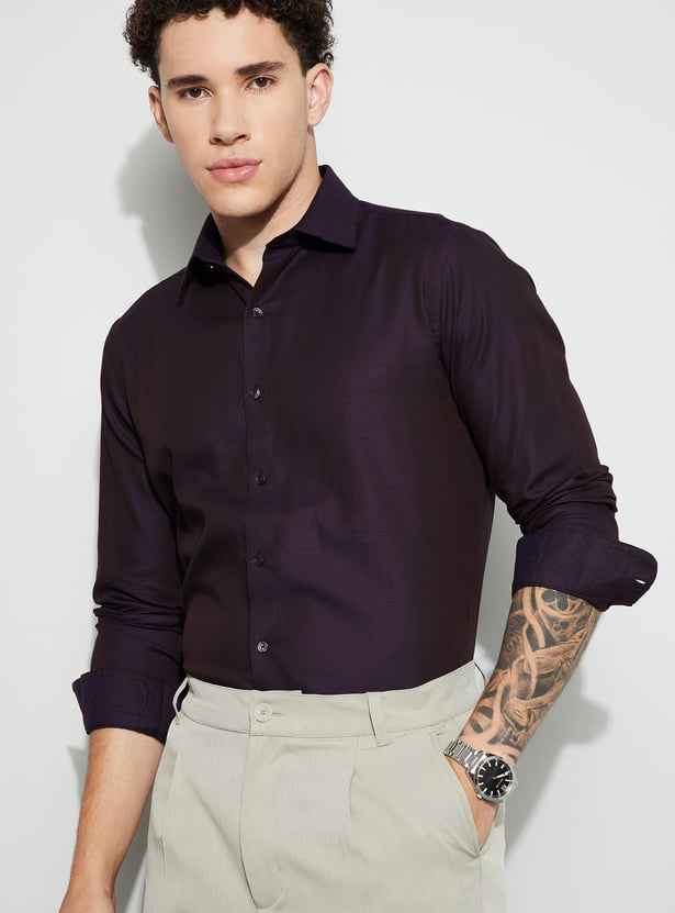 CODE Textured Slim Fit Formal Shirt
