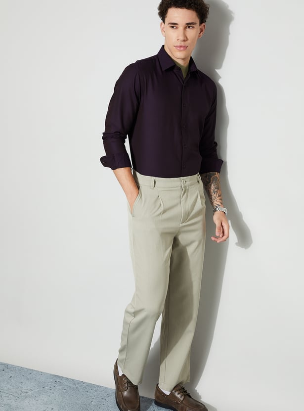 CODE Textured Slim Fit Formal Shirt