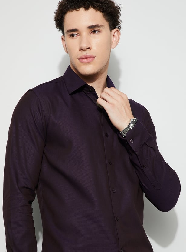 CODE Textured Slim Fit Formal Shirt