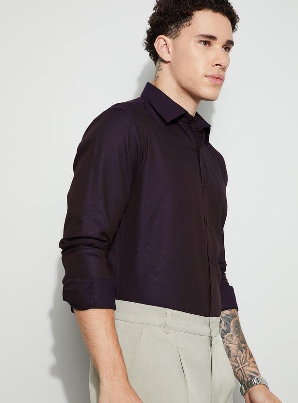 CODE Textured Slim Fit Formal Shirt