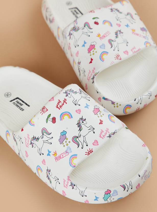 FAME FOREVER Girls Unicorn Sliders