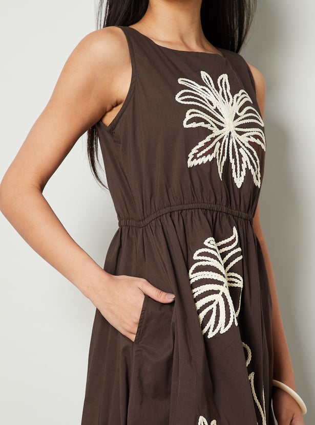 COLOUR ME Embroidered A-Line Dress