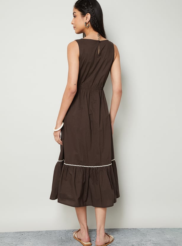 COLOUR ME Embroidered A-Line Dress