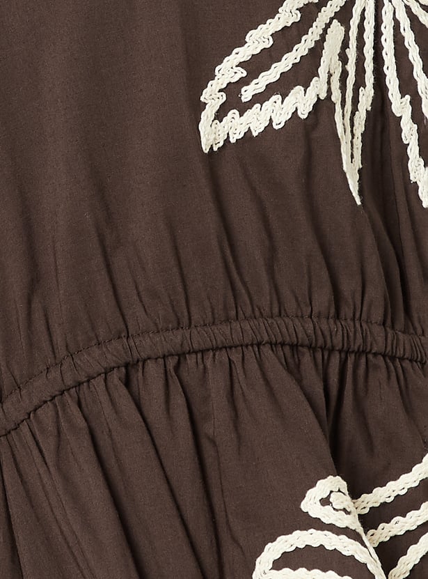 COLOUR ME Embroidered A-Line Dress