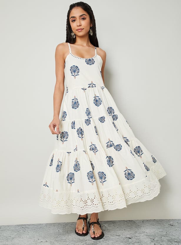 COLOUR ME Printed Tiered Dress