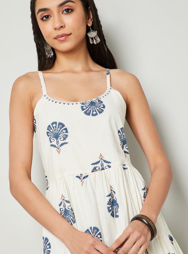 COLOUR ME Printed Tiered Dress