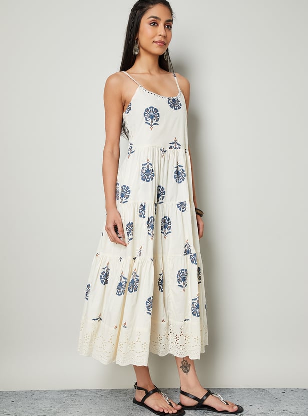 COLOUR ME Printed Tiered Dress