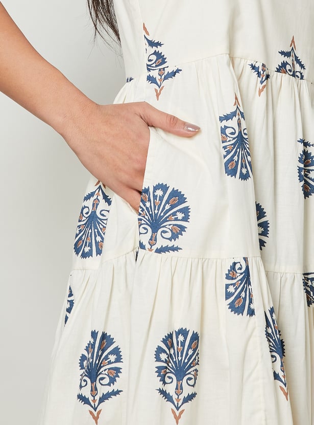 COLOUR ME Printed Tiered Dress