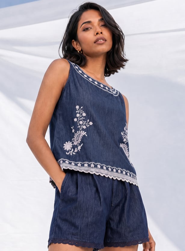 COLOUR ME Embroidered Top