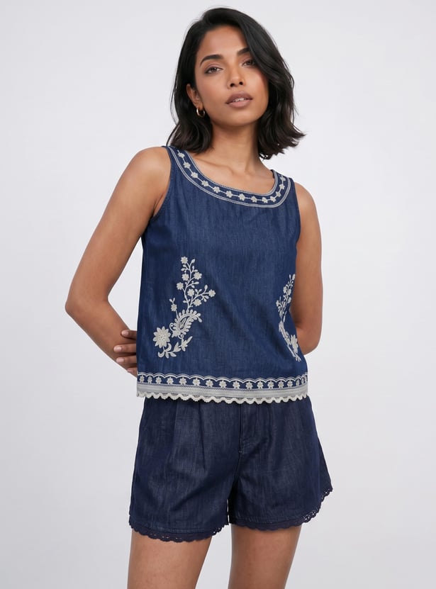 COLOUR ME Embroidered Top