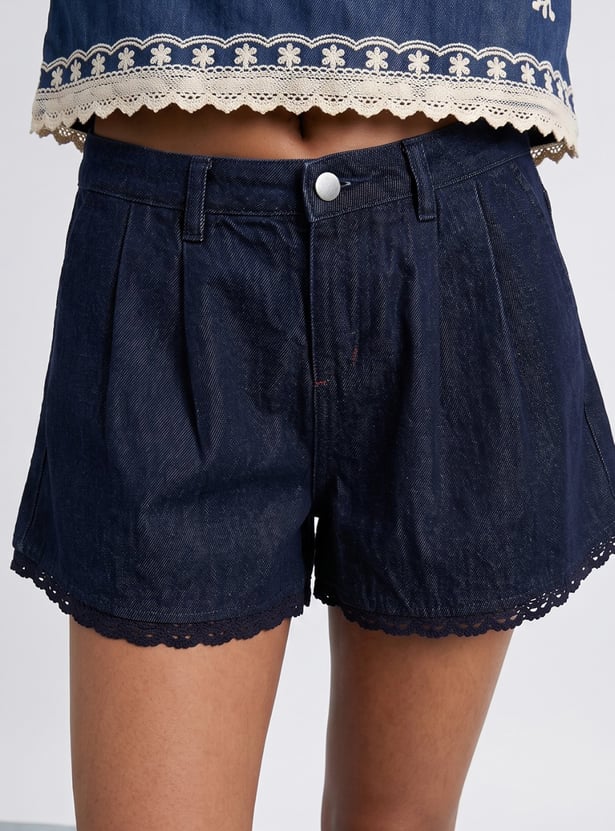 COLOUR ME Lace Detailed Shorts