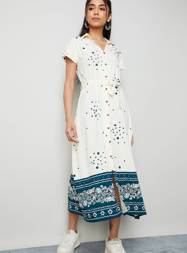 COLOUR ME Printed Shirt Dress