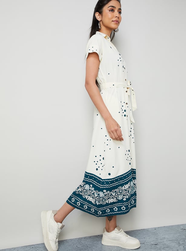 COLOUR ME Printed Shirt Dress