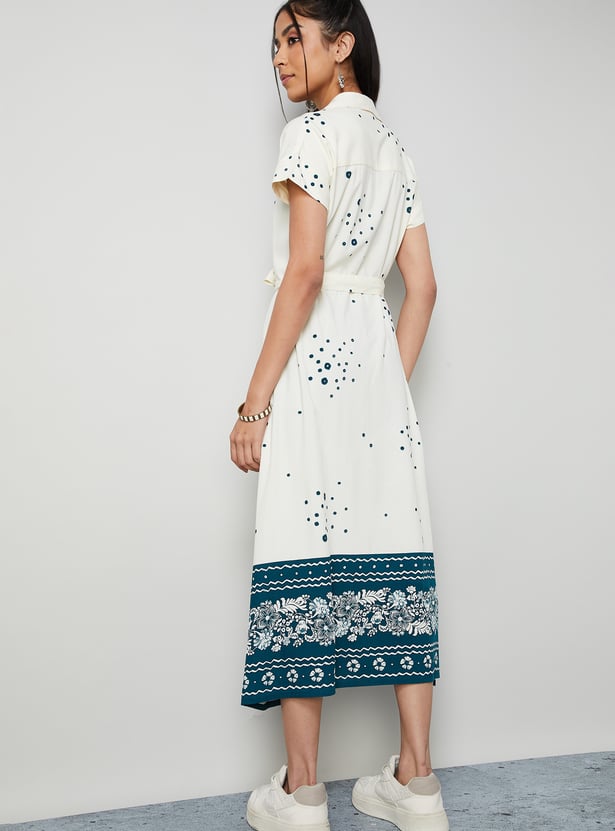 COLOUR ME Printed Shirt Dress
