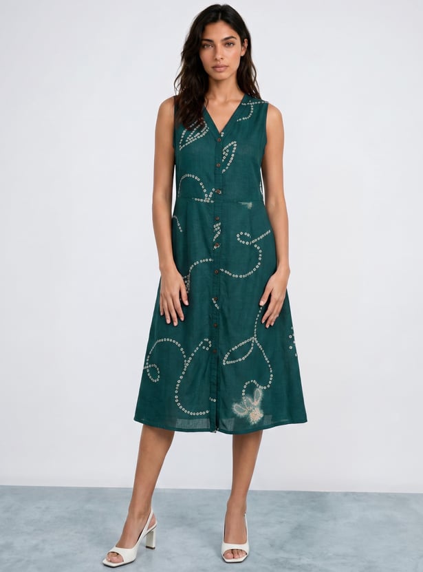 COLOUR ME Printed Midi Dress