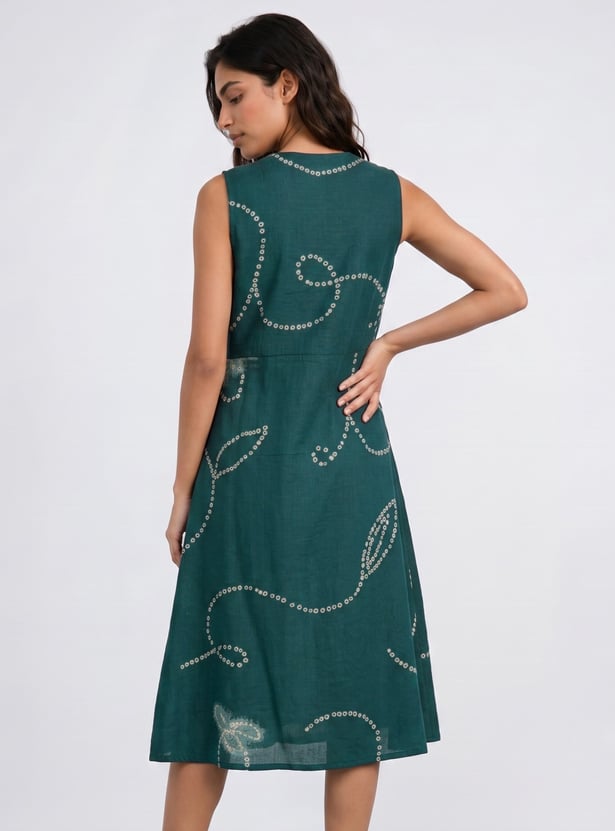 COLOUR ME Printed Midi Dress