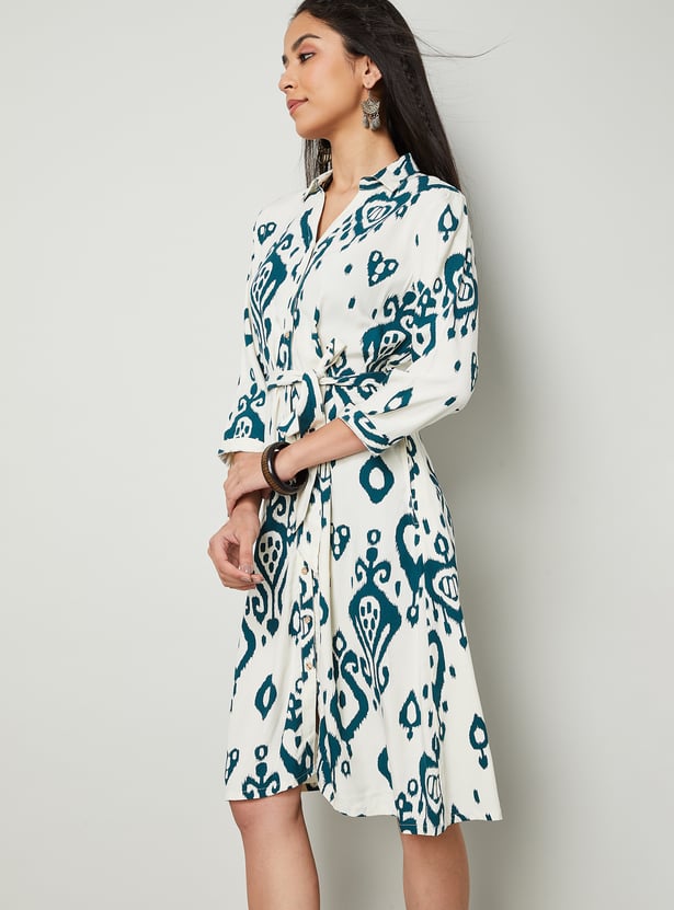 COLOUR ME BY MELANGE Ethnic Motif Midi Dress
