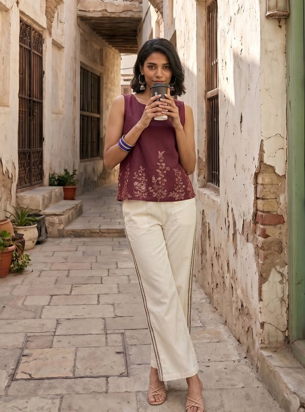 COLOUR ME Embroidered Top
